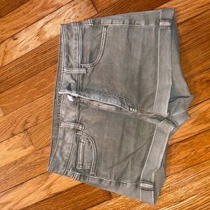 Washed Green Jean Shorts